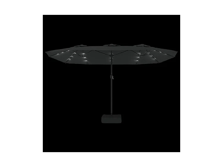 Parasol à double tête avec LED noir 449x245