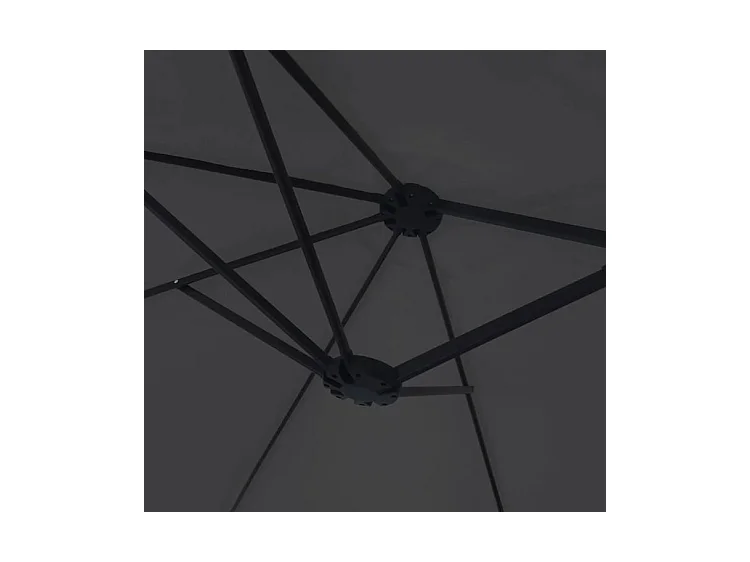 Parasol à double tête avec LED noir 449x245