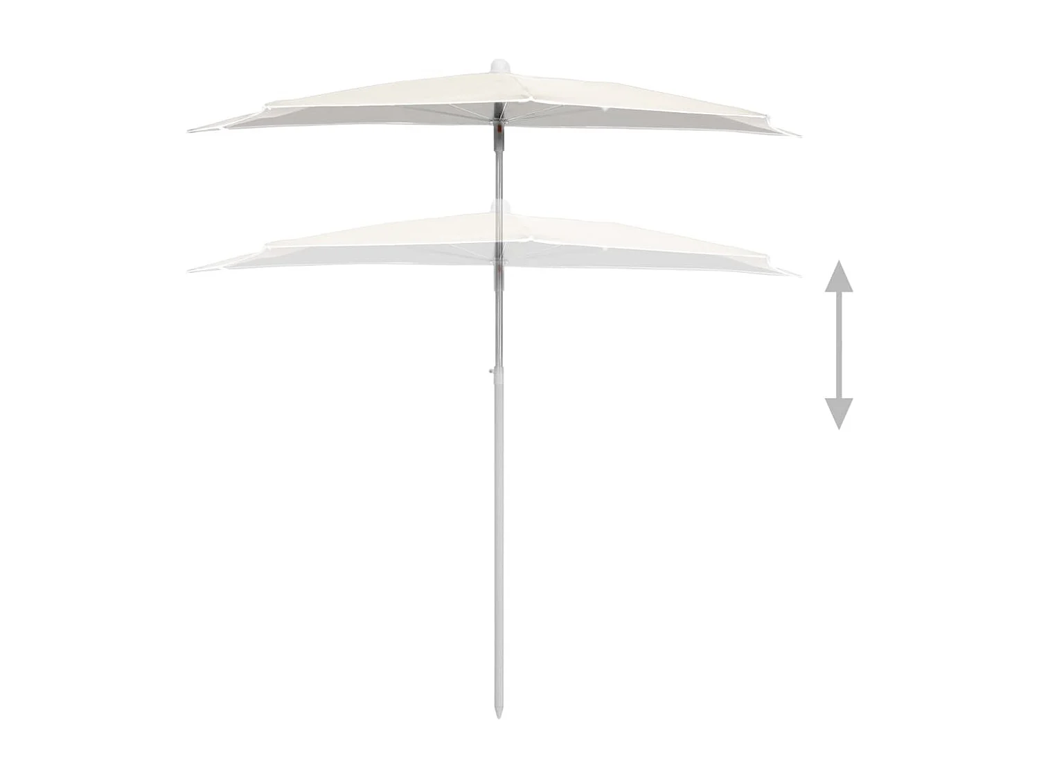 Demi-parasol de jardin avec mât 180x90 Sable