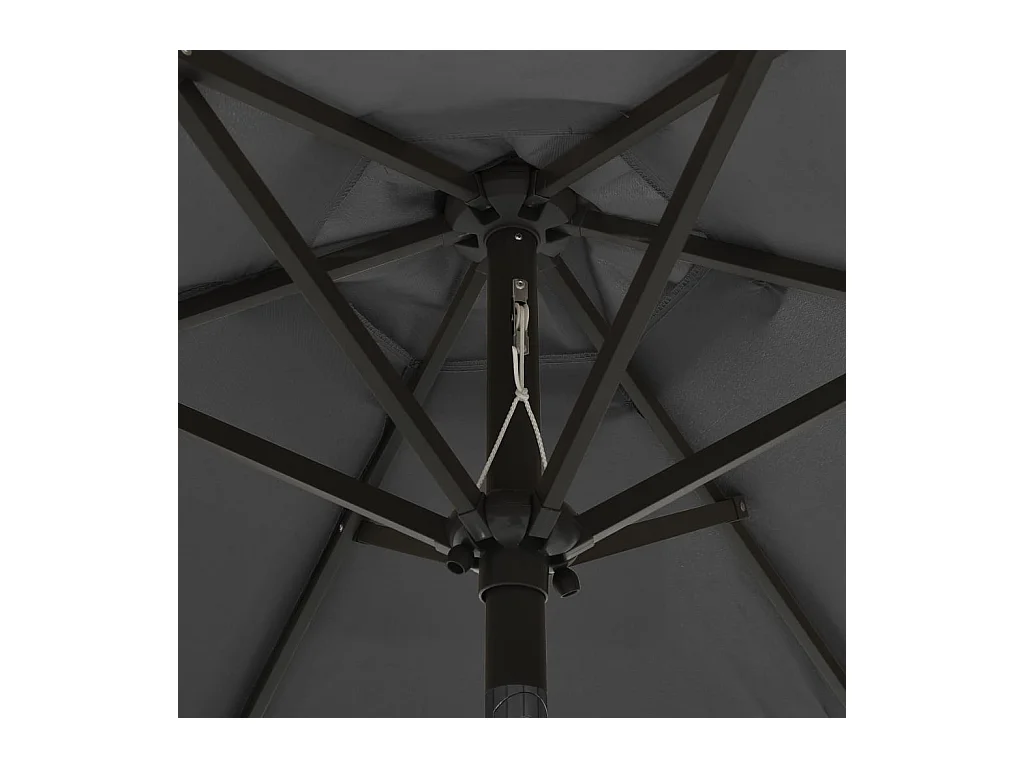 Parasol avec lumières LED Anthracite 200x211 Aluminium