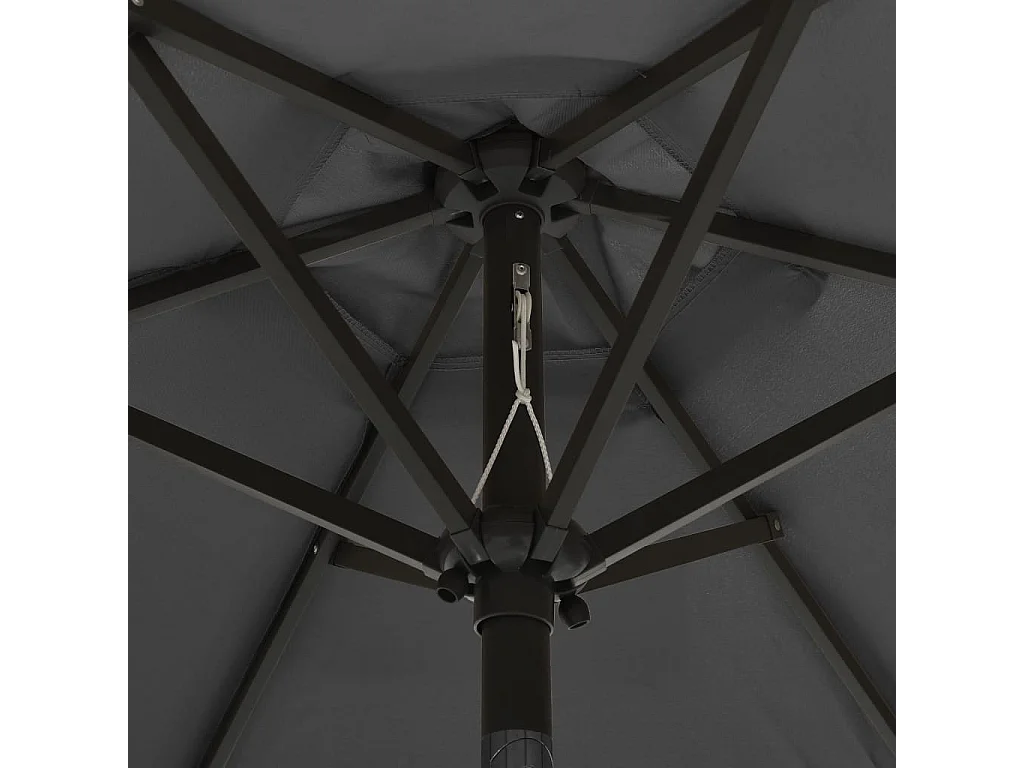 Parasol avec lumières LED Anthracite 200x211 Aluminium