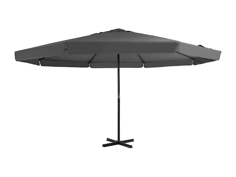 Parasol avec mât en aluminium 500cm Anthracite