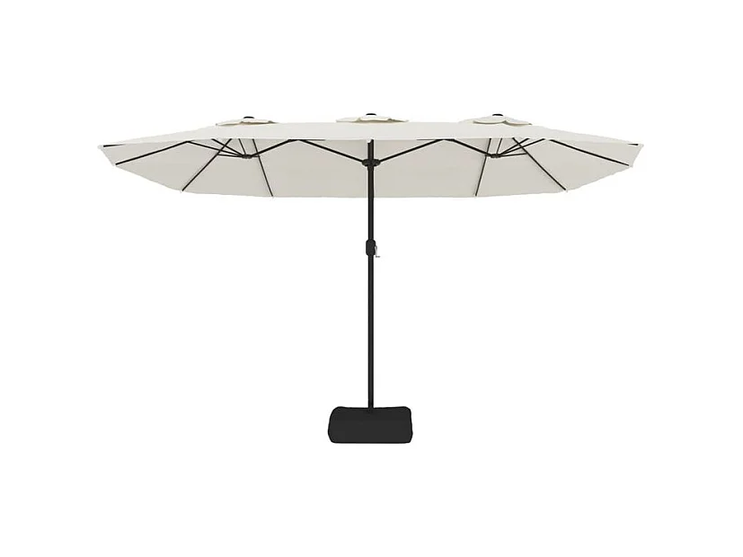 Parasol à double tête avec LED blanc sable 449x245
