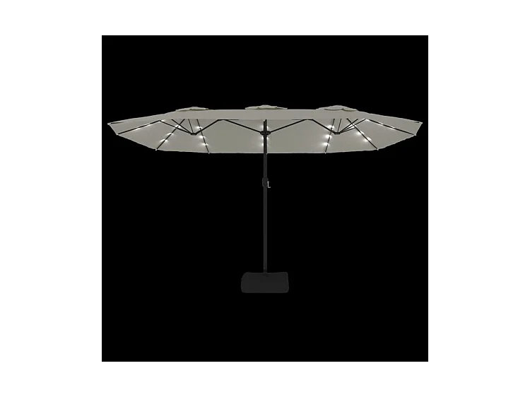 Parasol à double tête avec LED blanc sable 449x245