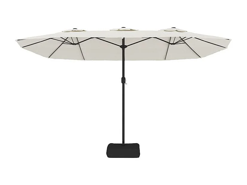 Parasol à double tête avec LED blanc sable 449x245