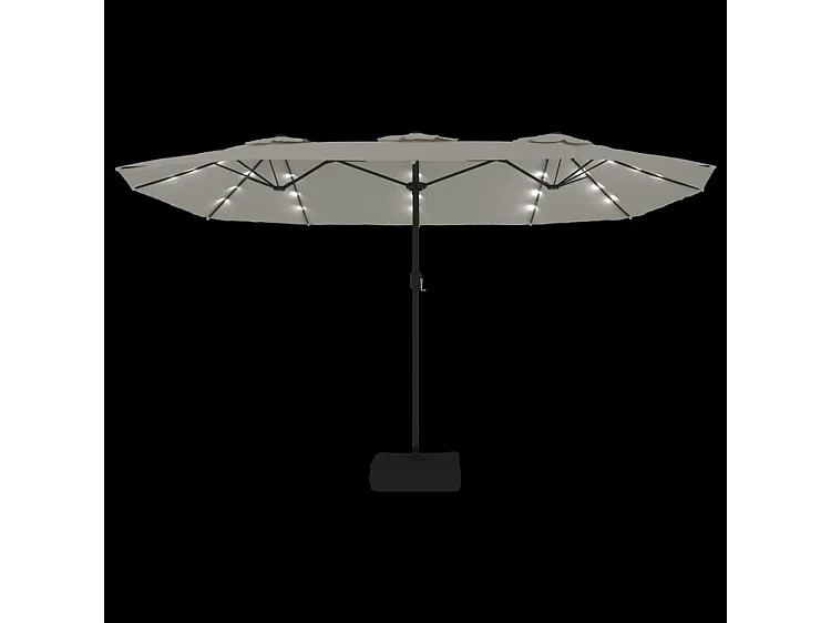 Parasol à double tête avec LED blanc sable 449x245