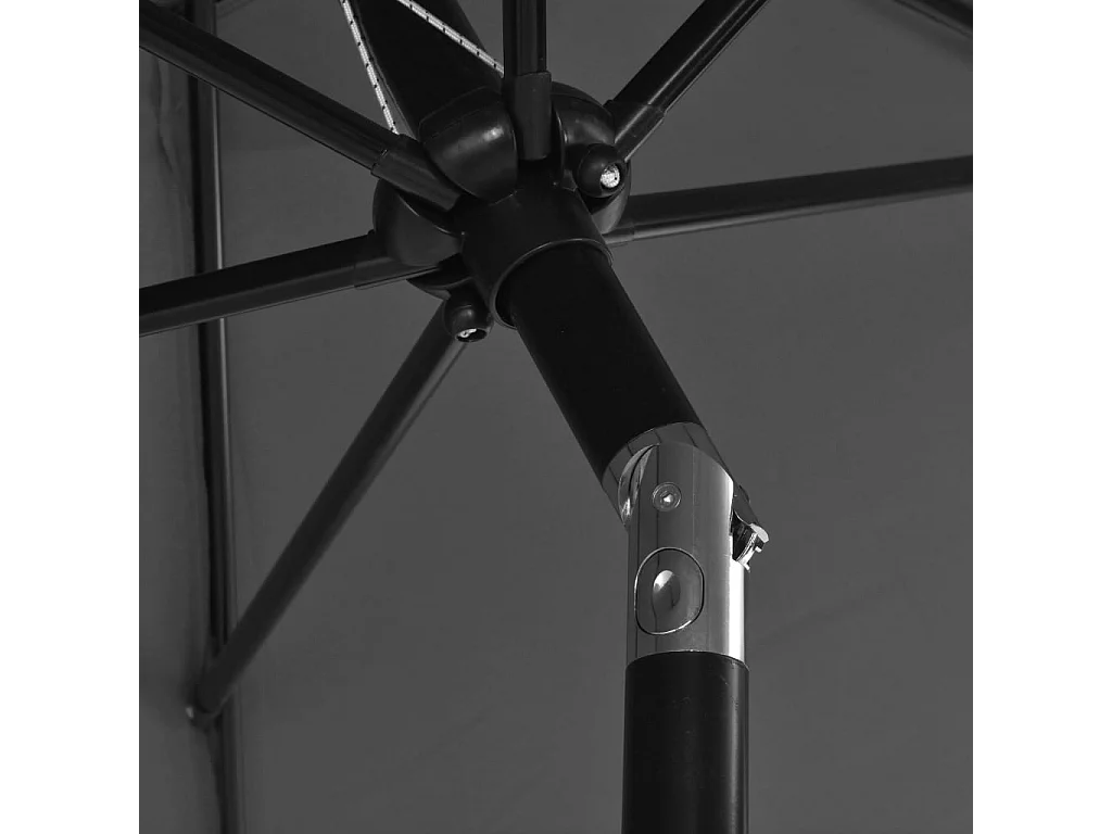Parasol d'extérieur avec poteau en métal 300cm Anthracite