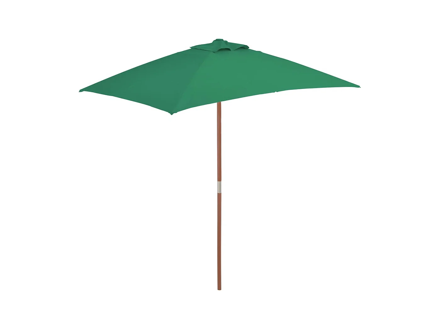 Parasol avec mât en bois 150x200 Vert