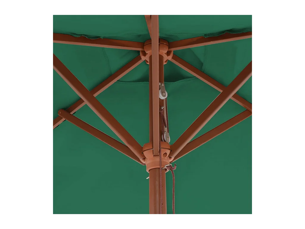 Parasol avec mât en bois 150x200 Vert