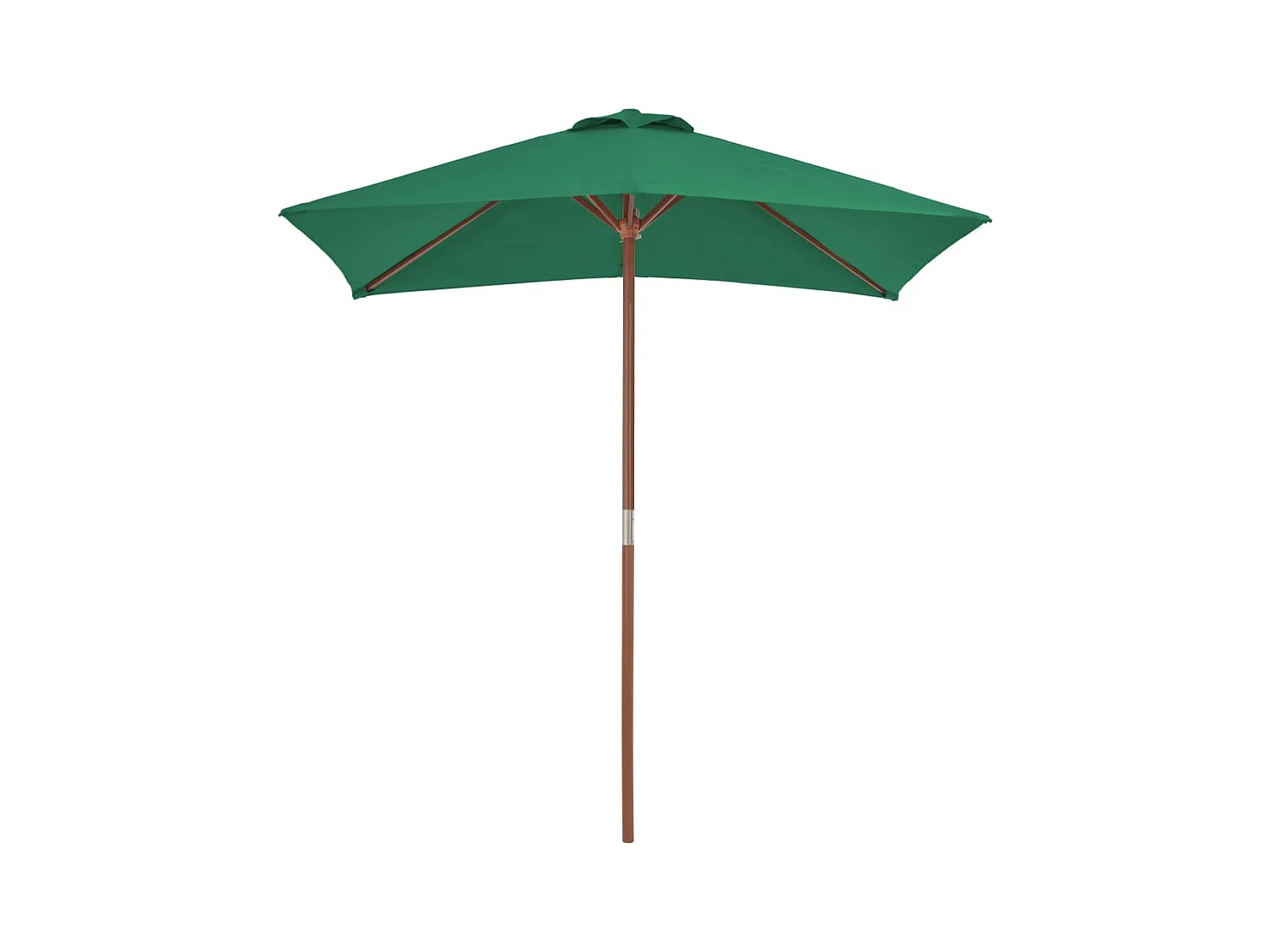 Parasol avec mât en bois 150x200 Vert