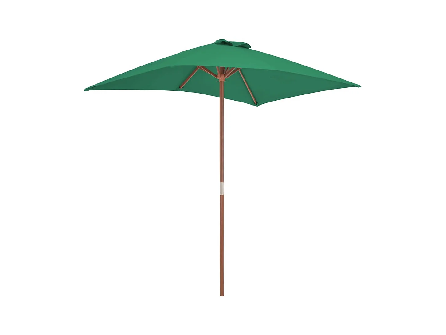 Parasol avec mât en bois 150x200 Vert