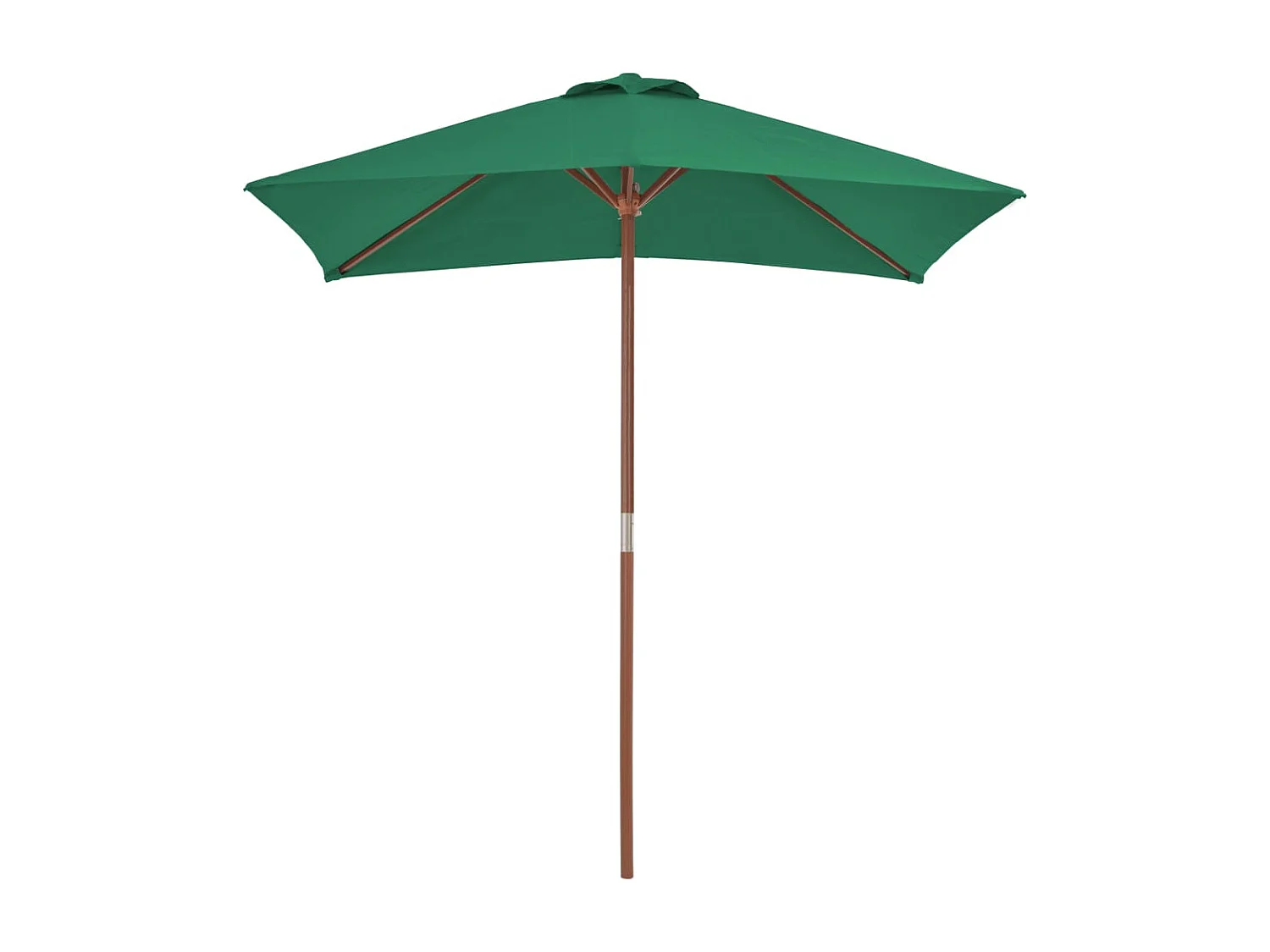 Parasol avec mât en bois 150x200 Vert