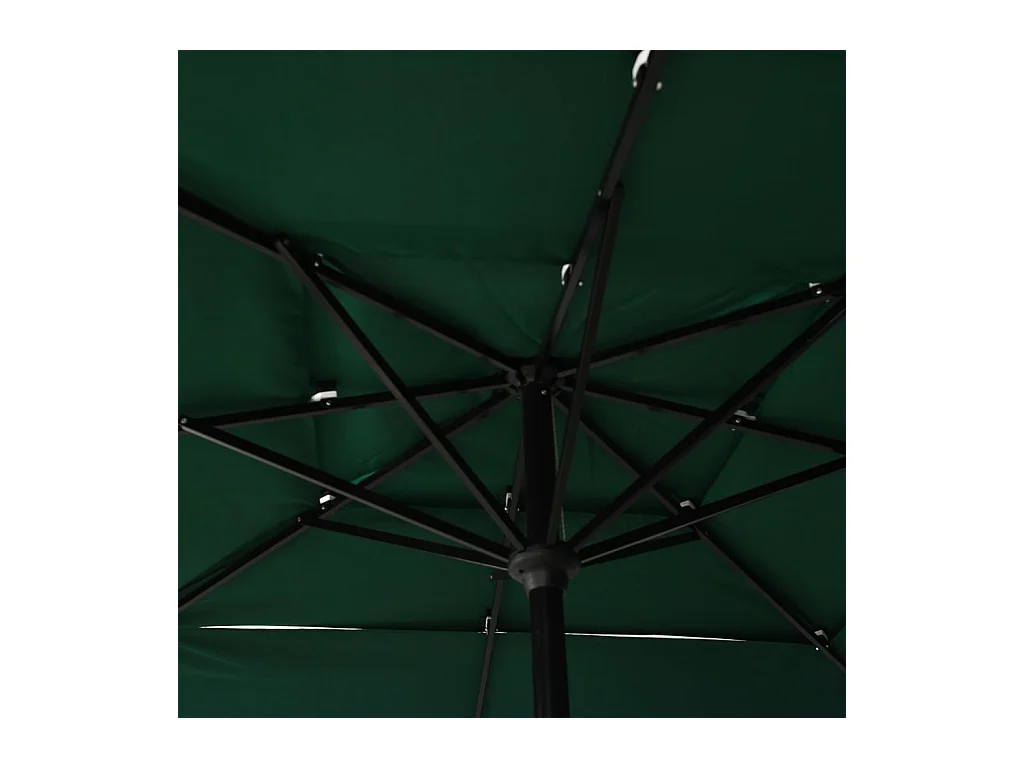 Parasol à 3 niveaux avec mât en aluminium Vert 2,5x2,5 m