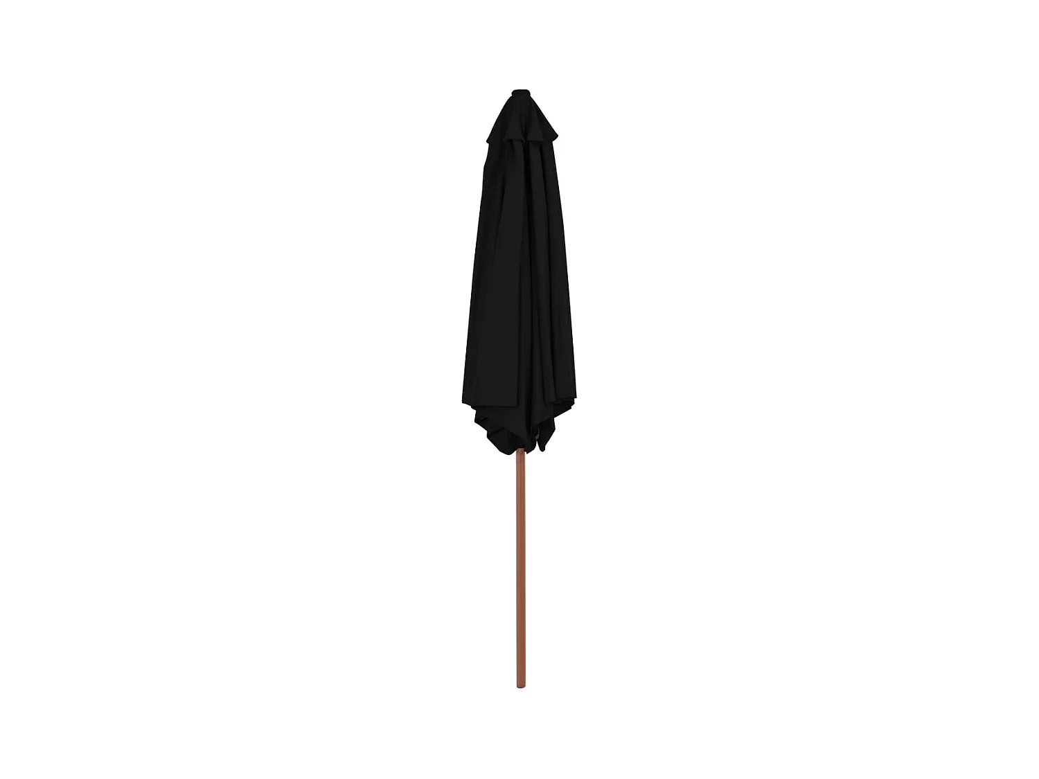 Parasol d'extérieur avec mât en bois Noir 270cm