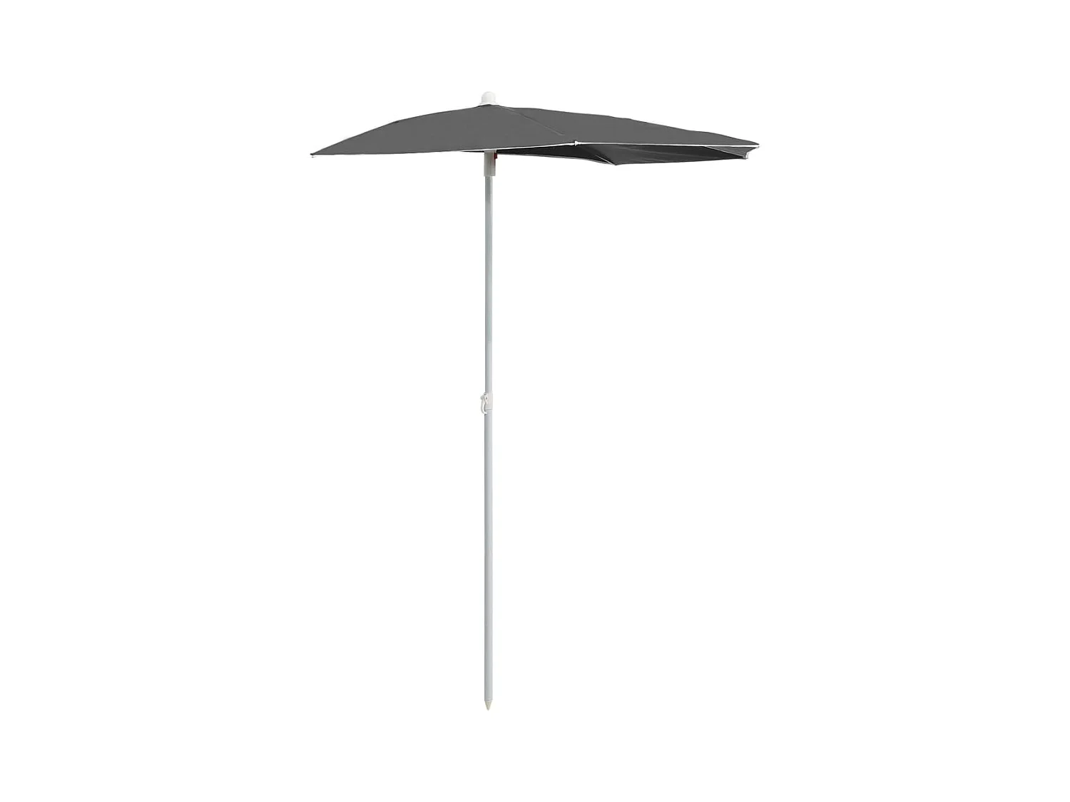 Demi-parasol de jardin avec mât 180x90 Anthracite