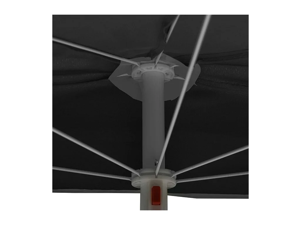 Demi-parasol de jardin avec mât 180x90 Anthracite