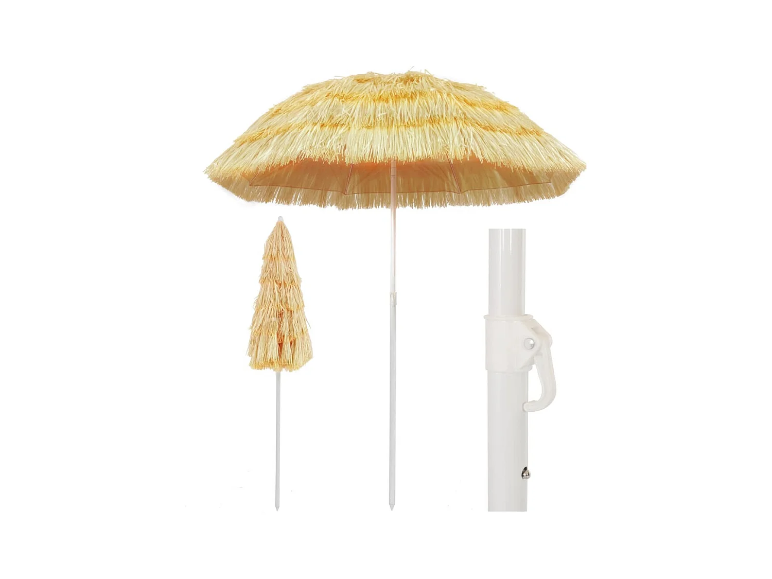 Parasol de plage Naturel 180cm Style hawaïen