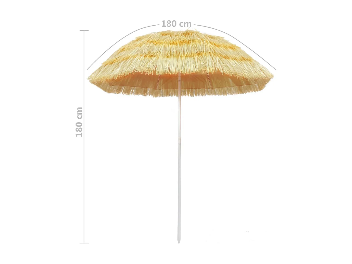 Parasol de plage Naturel 180cm Style hawaïen