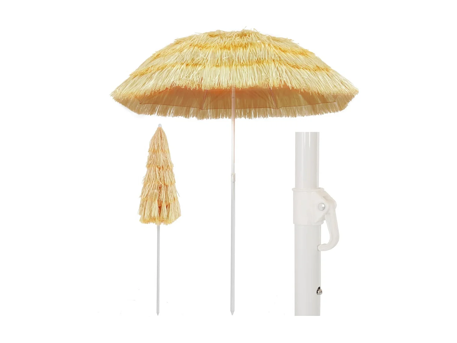 Parasol de plage Naturel 180cm Style hawaïen