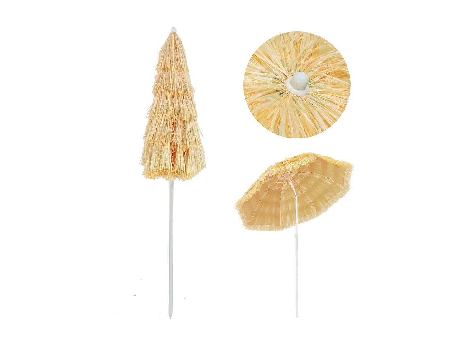 Parasol de plage Naturel 180cm Style hawaïen