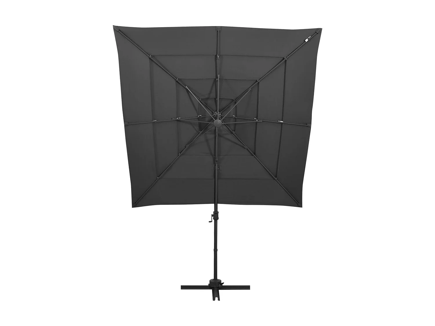 Parasol à 4 niveaux avec mât en aluminium Anthracite 250x250