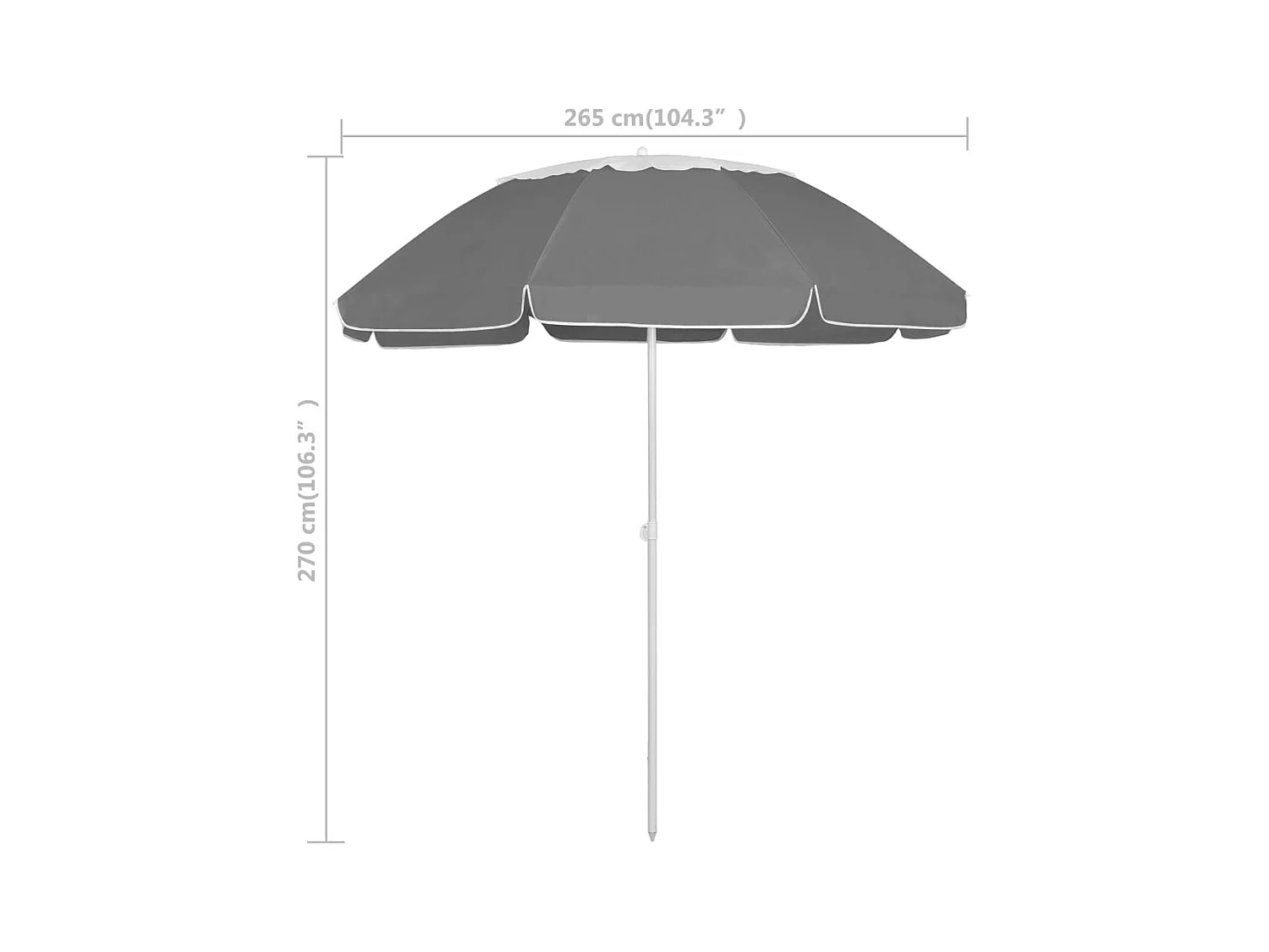 Parasol de plage Anthracite 300cm 2