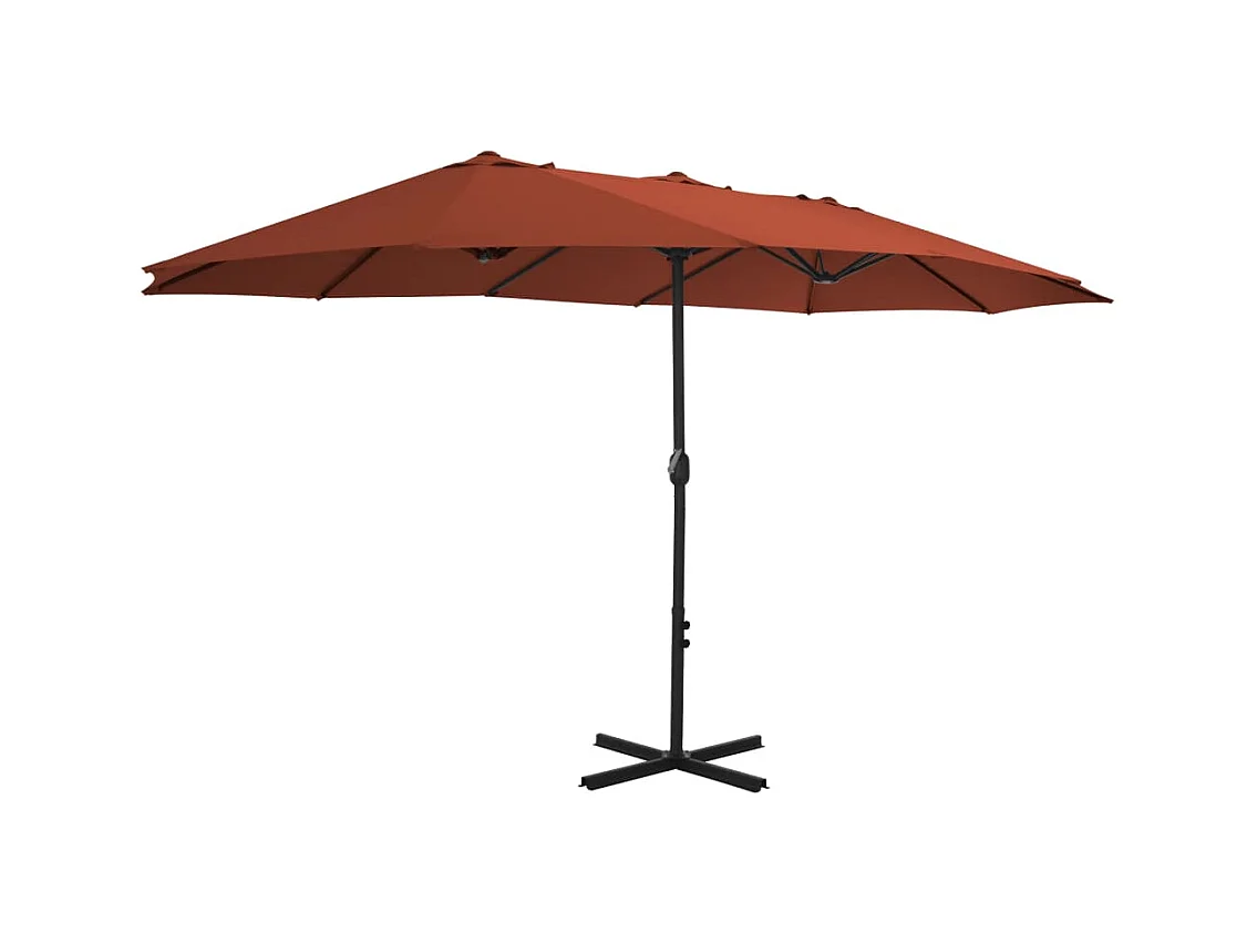 Parasol avec poteau en aluminium 460x270 Terre cuite