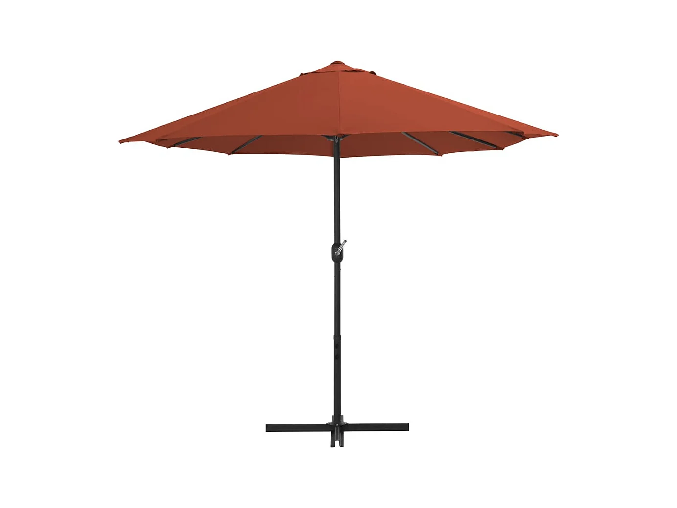 Parasol avec poteau en aluminium 460x270 Terre cuite