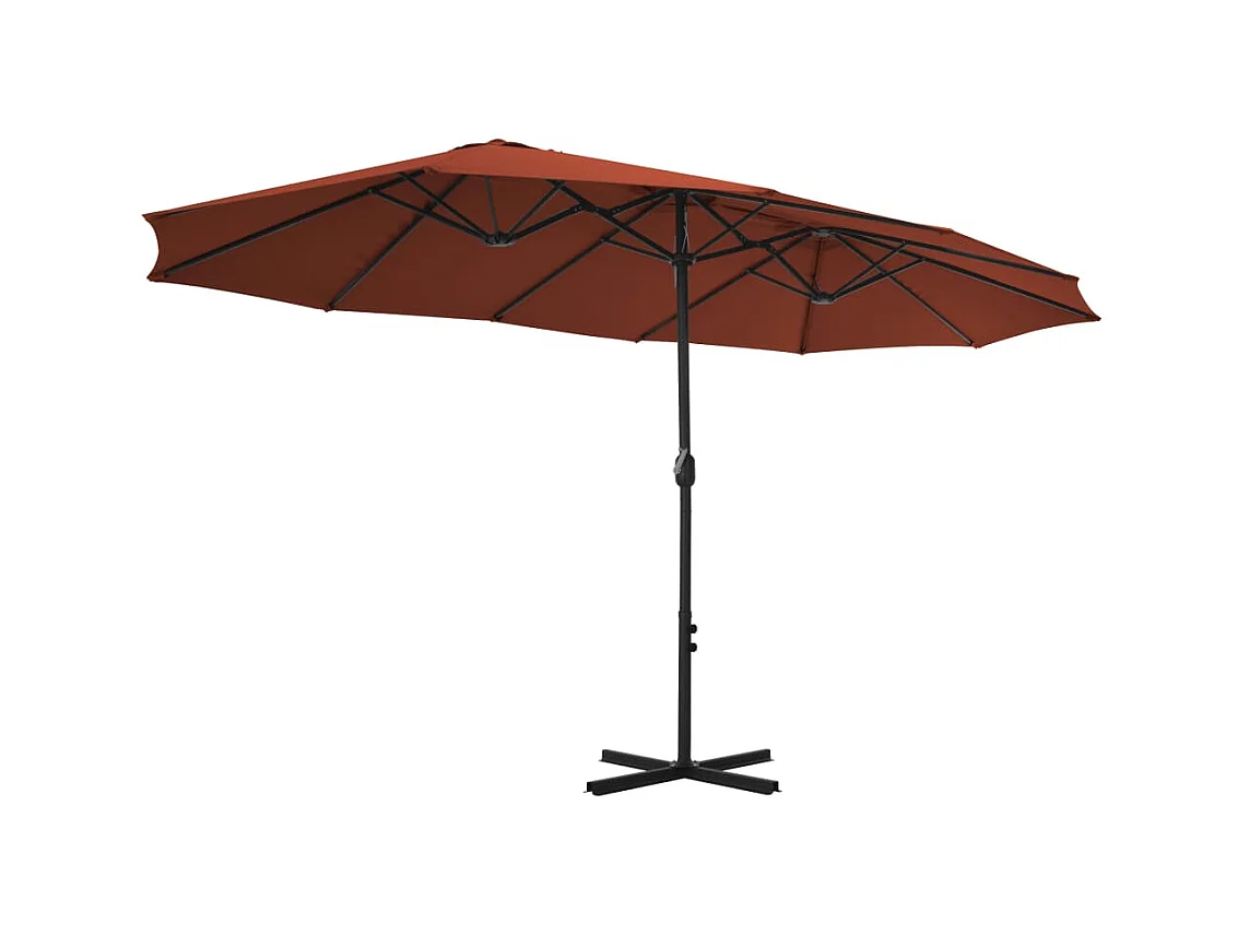 Parasol avec poteau en aluminium 460x270 Terre cuite