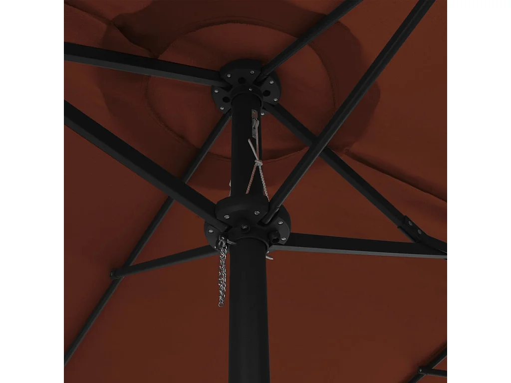 Parasol avec poteau en aluminium 460x270 Terre cuite