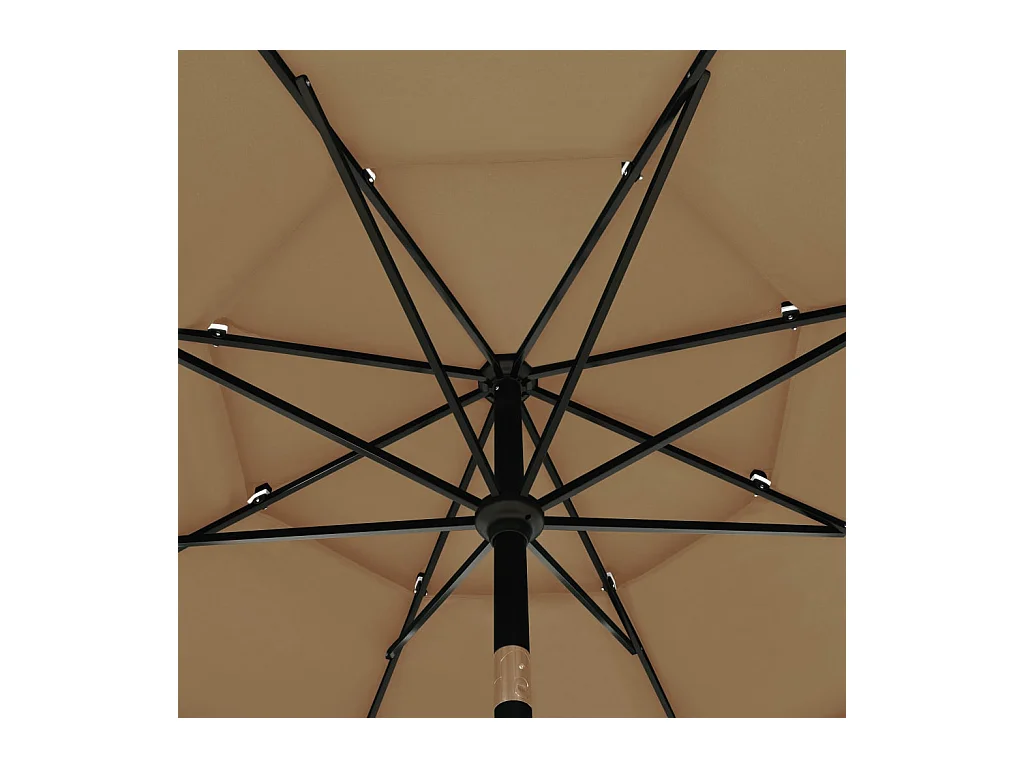 Parasol à 3 niveaux avec mât en aluminium Taupe 3,5 m