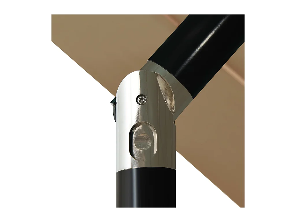 Parasol à 3 niveaux avec mât en aluminium Taupe 3,5 m