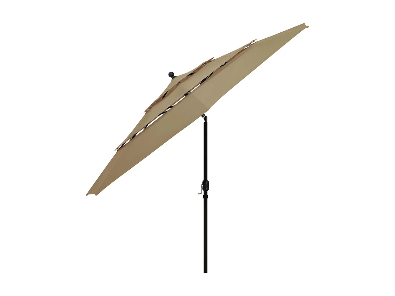 Parasol à 3 niveaux avec mât en aluminium Taupe 3,5 m