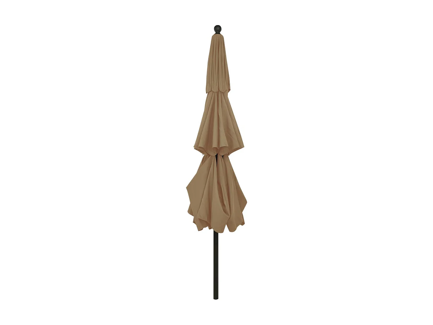 Parasol à 3 niveaux avec mât en aluminium Taupe 3,5 m