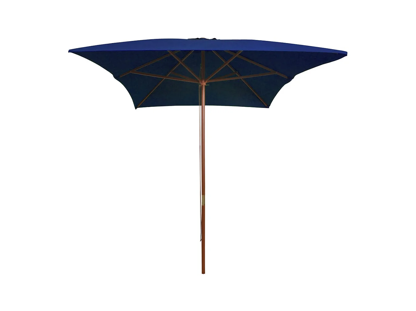 Parasol d'extérieur avec mât en bois Bleu 200x300