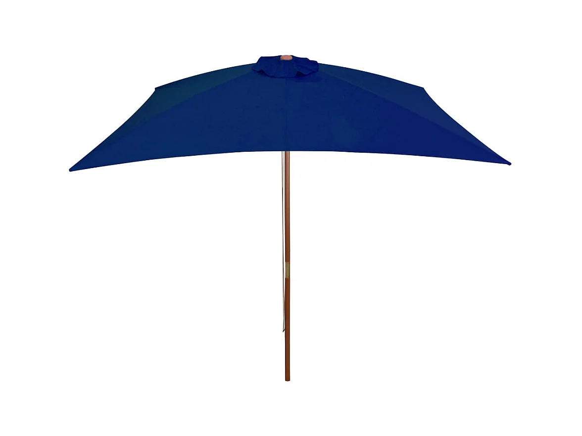 Parasol d'extérieur avec mât en bois Bleu 200x300