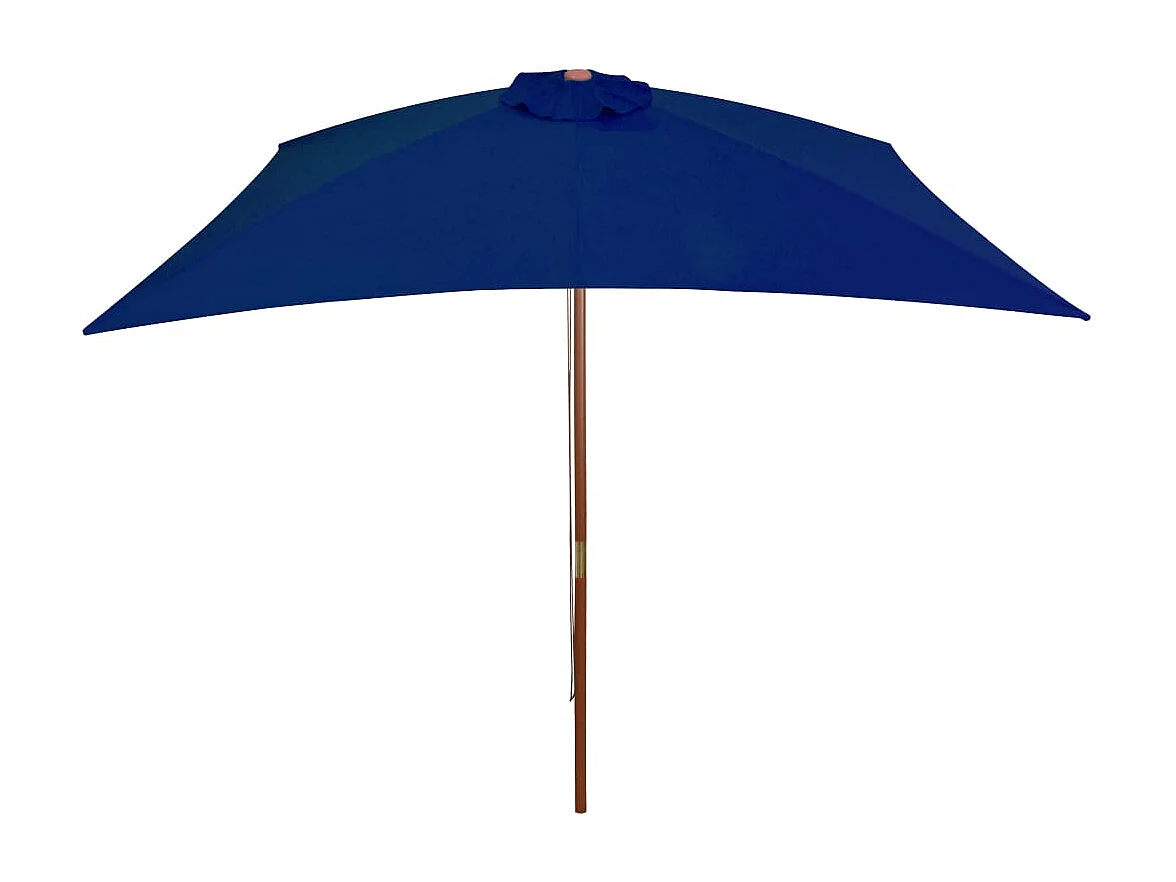 Parasol d'extérieur avec mât en bois Bleu 200x300