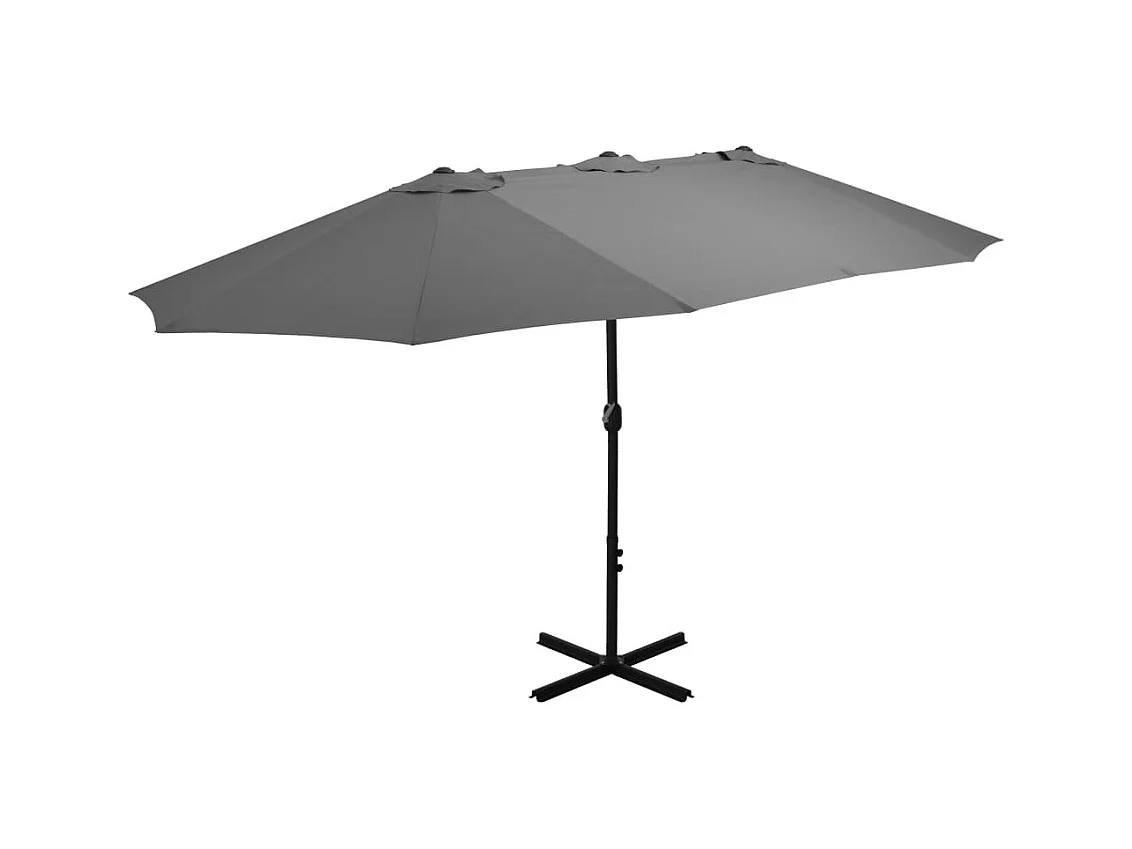 Parasol d'extérieur poteau en aluminium 460x270 anthracite