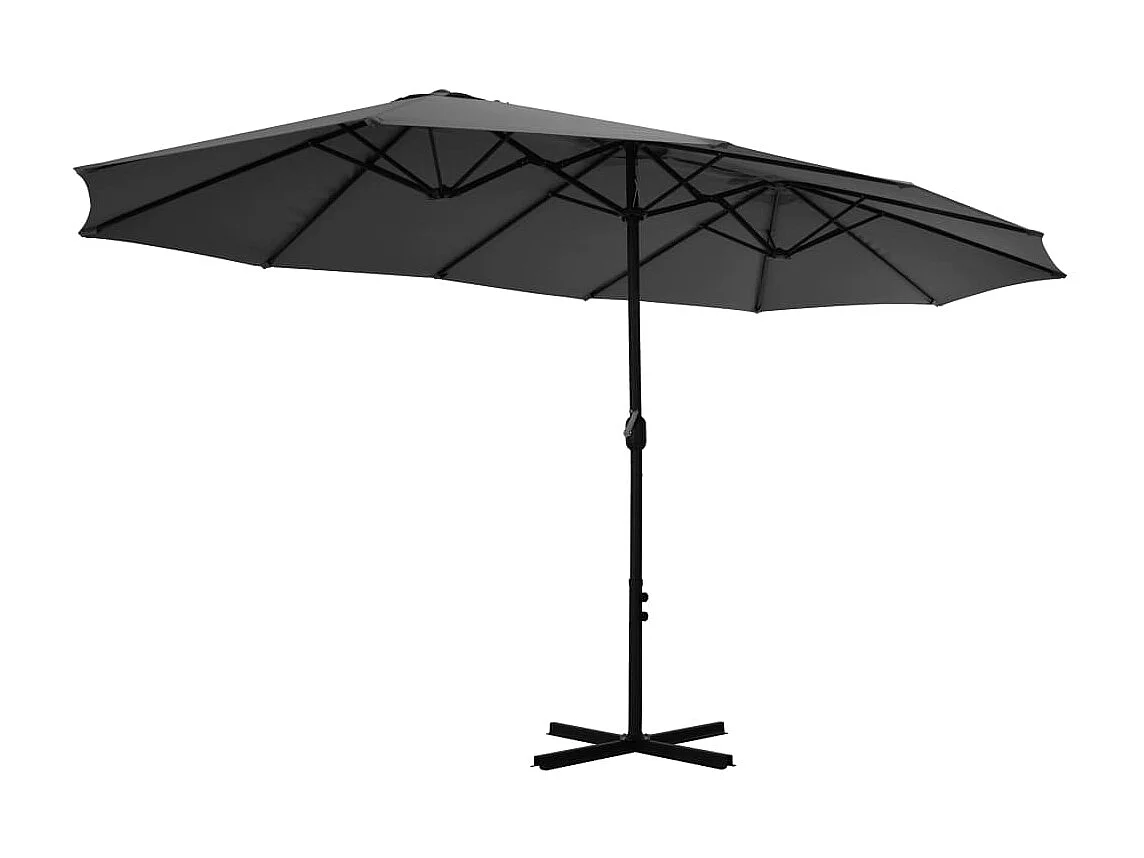 Parasol d'extérieur poteau en aluminium 460x270 anthracite