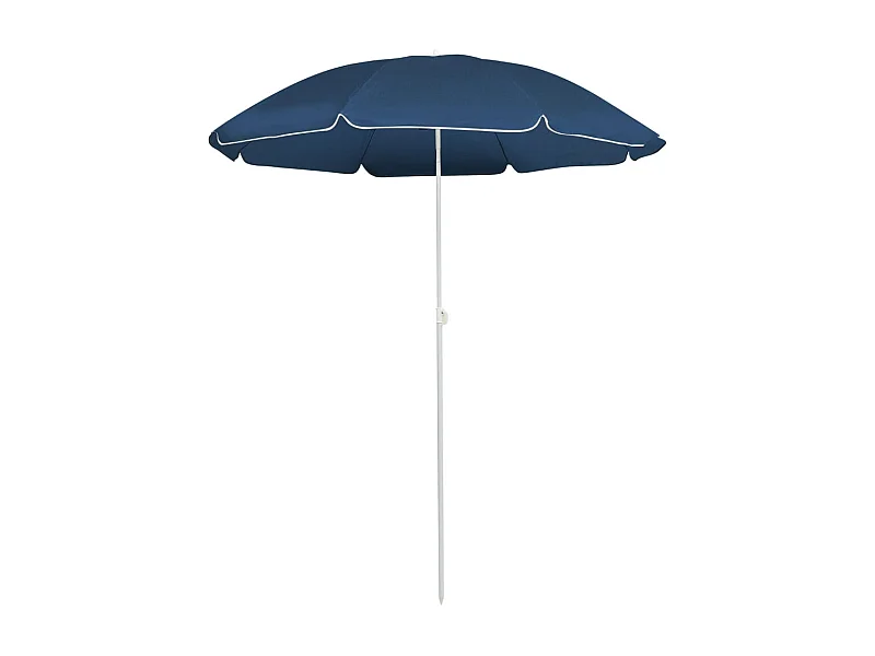 Parasol d'extérieur avec mât en acier Bleu 180cm 2