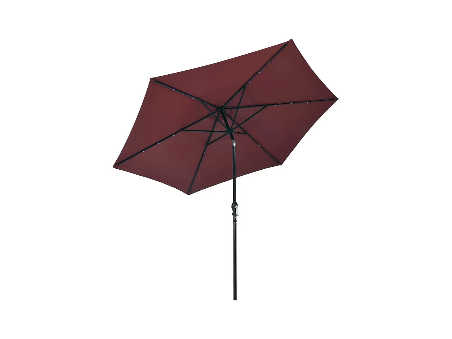 Parasol d'extérieur avec LED et mât en acier 300cm Bordeaux