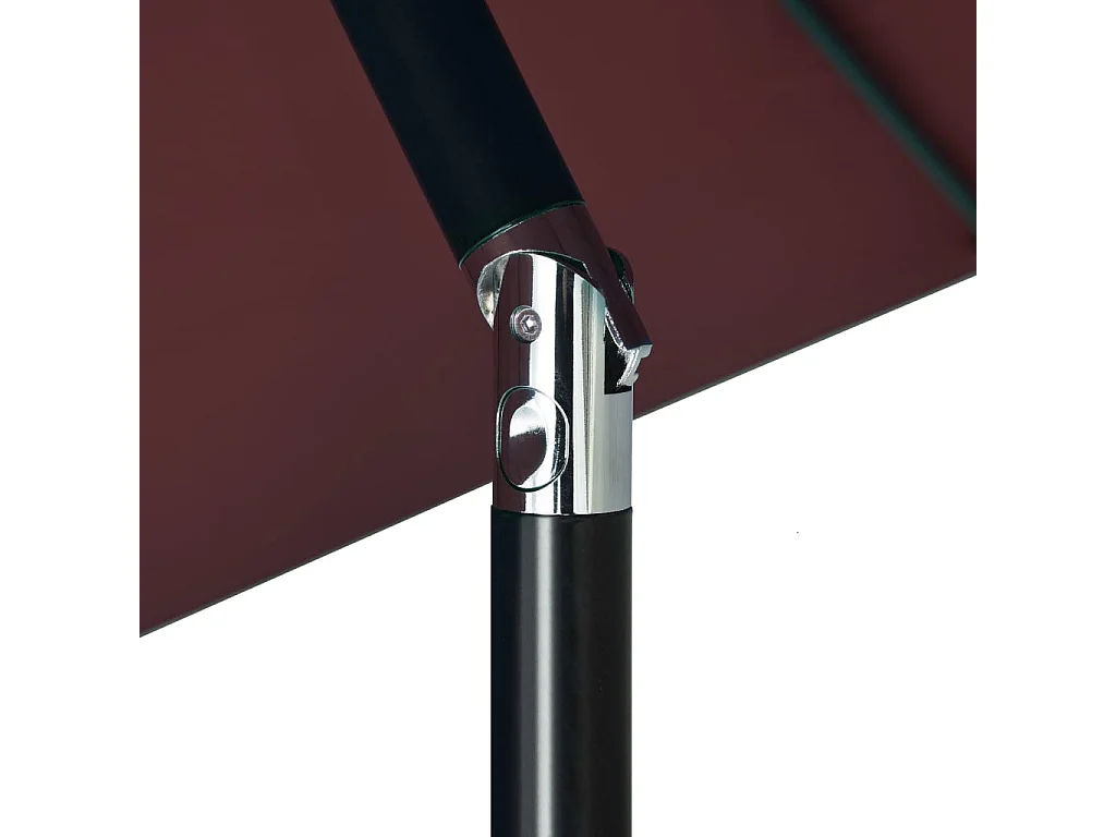 Parasol d'extérieur avec LED et mât en acier 300cm Bordeaux