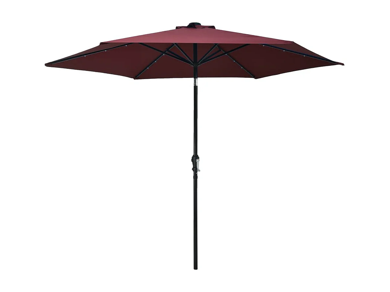 Parasol d'extérieur avec LED et mât en acier 300cm Bordeaux
