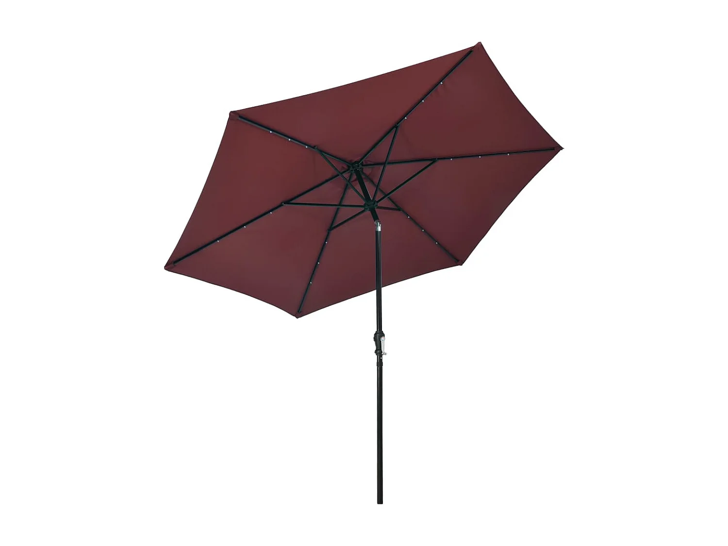 Parasol d'extérieur avec LED et mât en acier 300cm Bordeaux