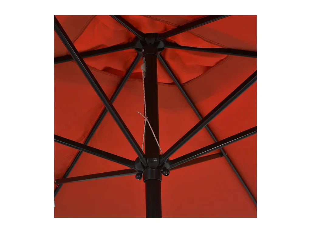Parasol avec mât en métal 300x200 Terre cuite