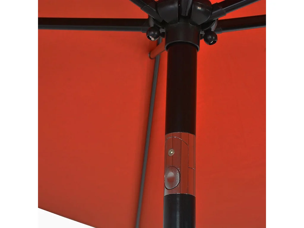 Parasol avec mât en métal 300x200 Terre cuite