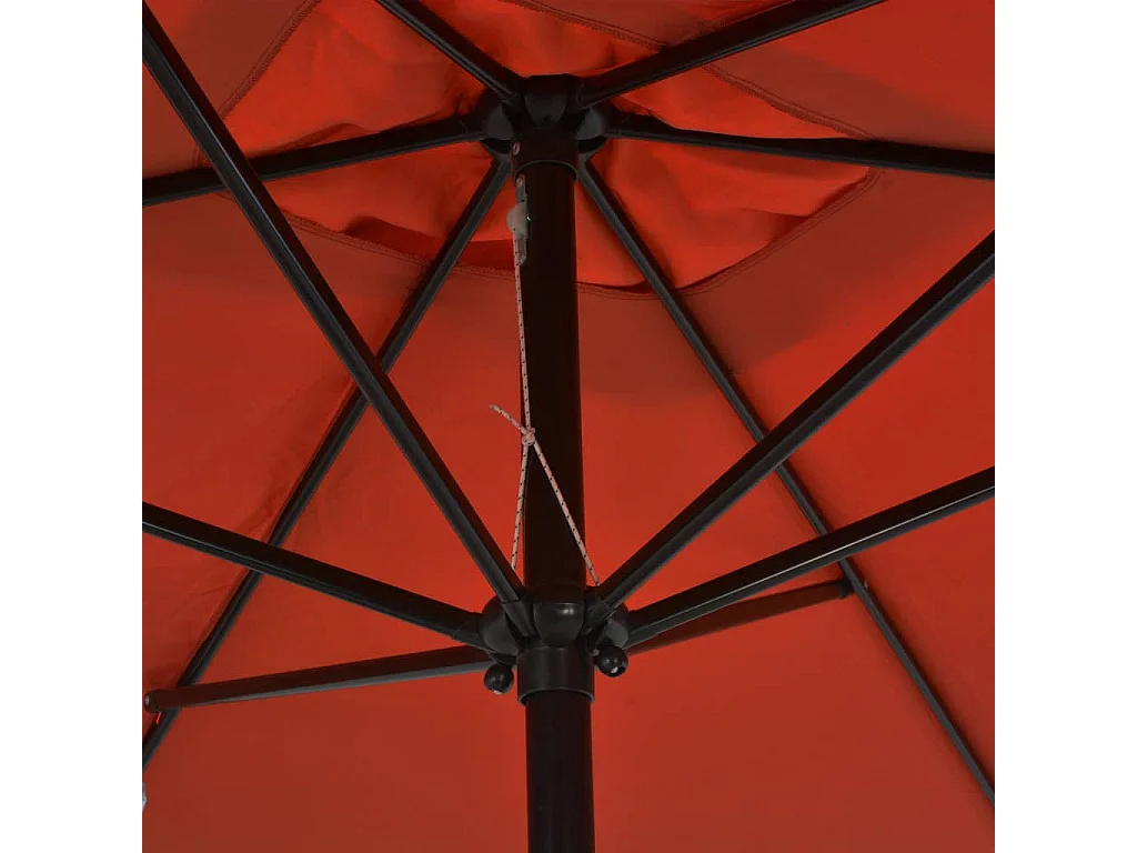 Parasol avec mât en métal 300x200 Terre cuite