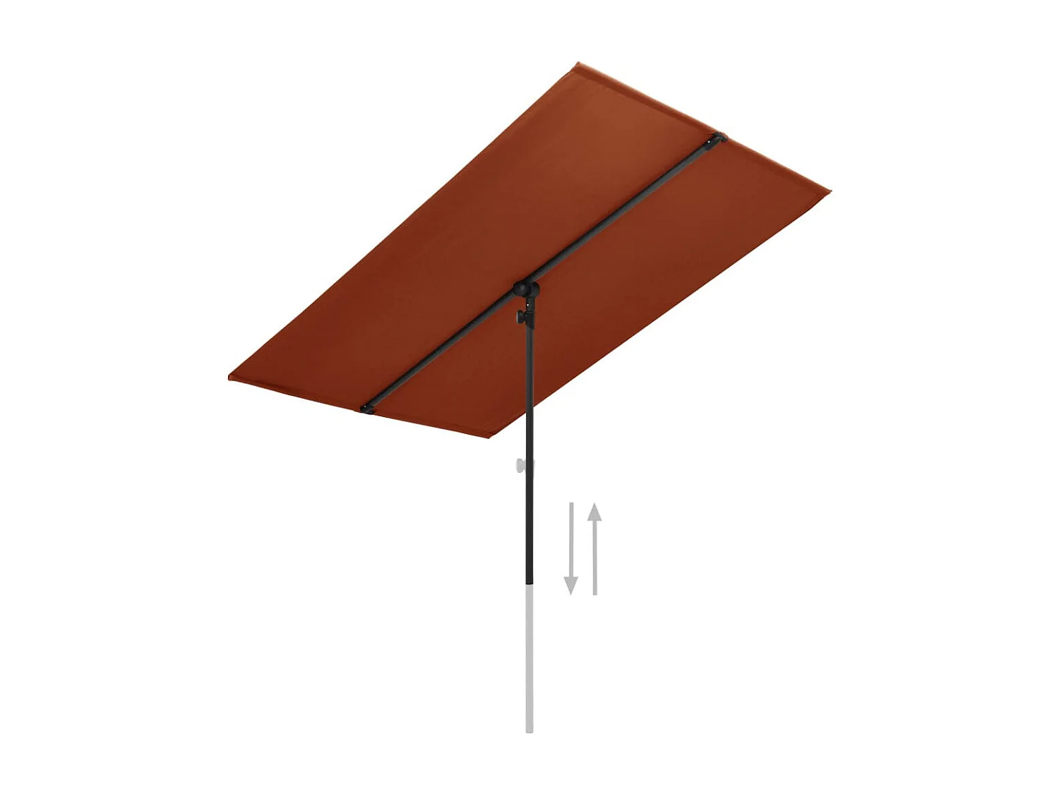 Parasol d'extérieur avec mât en aluminium 180x130 Terre cuite