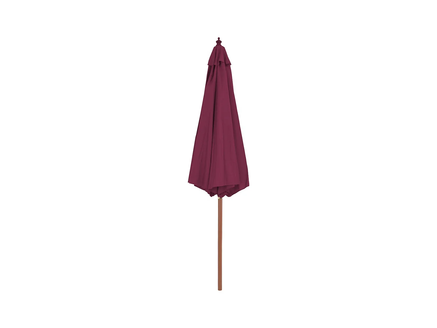 Parasol avec mât en bois 300cm Rouge bordeaux