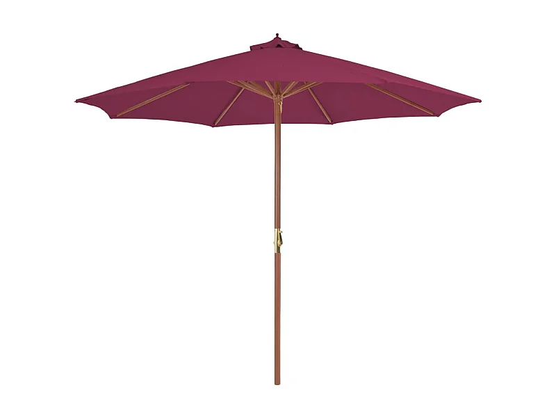 Parasol avec mât en bois 300cm Rouge bordeaux